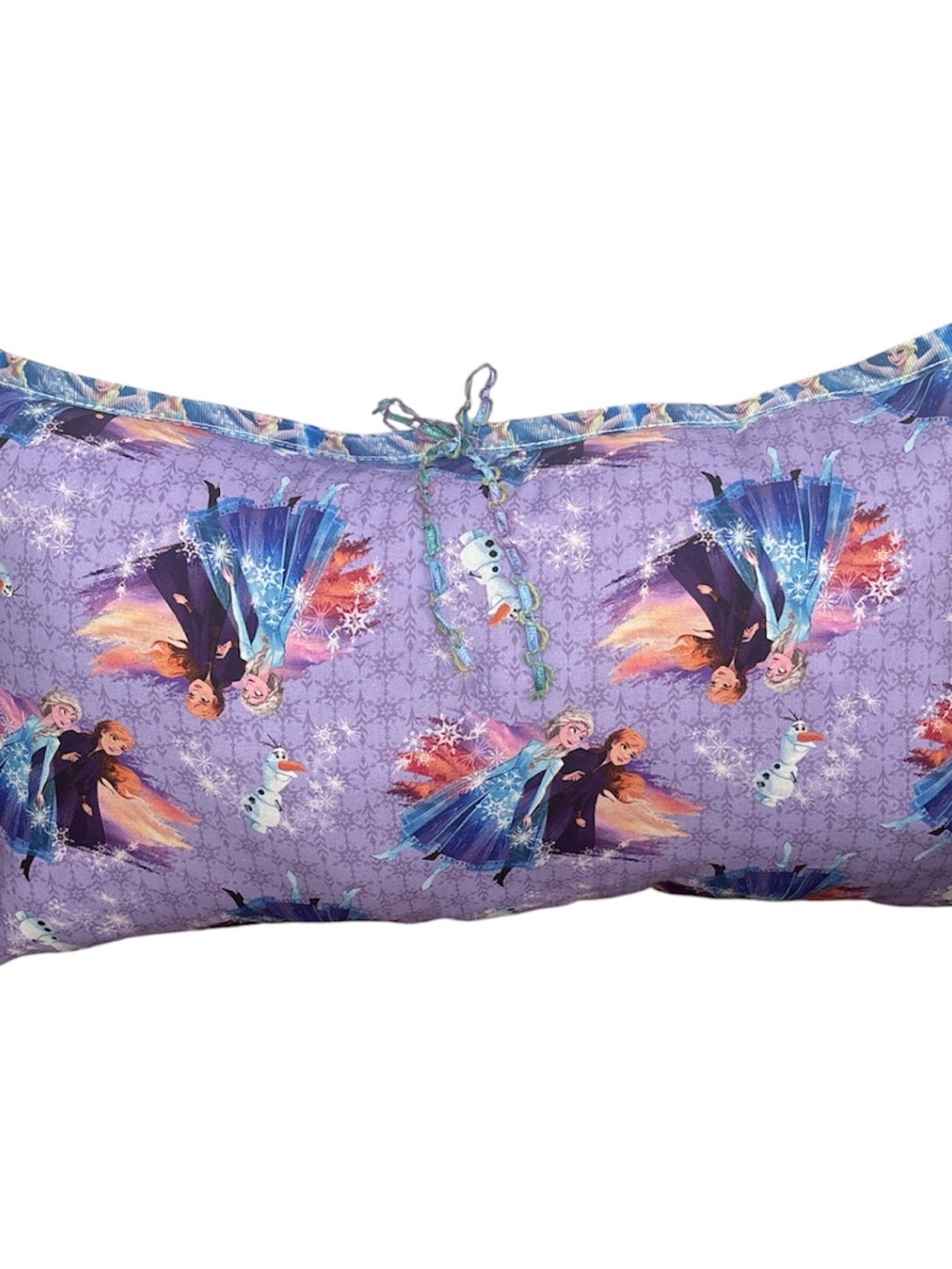 Frozen-Style Purple Kids Body Pillow 12x20 handmade new  with Elsa & Anna Print